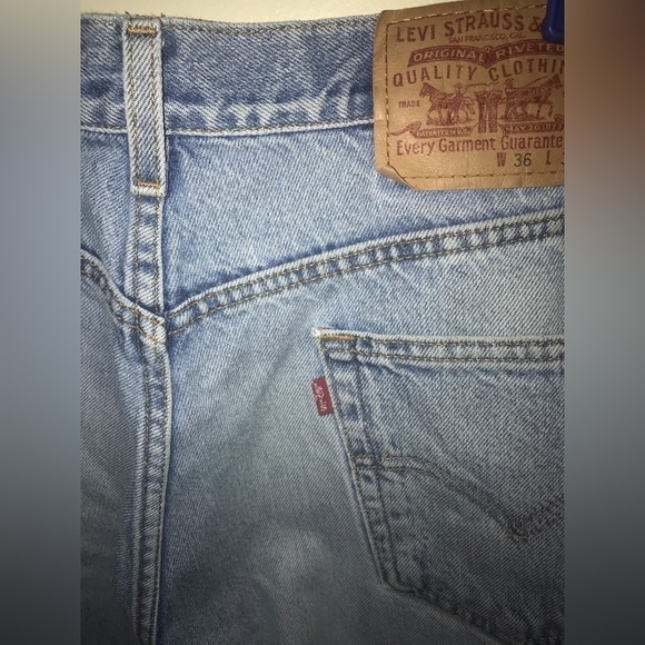 LEVI'S Mens Cotton Relaxed Fit Straight Leg Vintage Y2K Blue Jean Size 36X30 - Picture 8 of 12